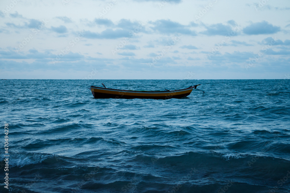 Boat in the middle of the sea