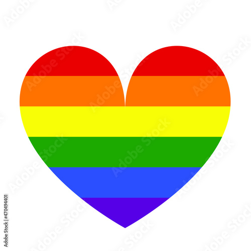 Heart gay vector flag or LGBT pride badge flag sign isolated. Gay culture symbol. Emotional homosexual pride. Lesbian sign. Trans sexual flag. Human rights and freedom. Urban culture.
