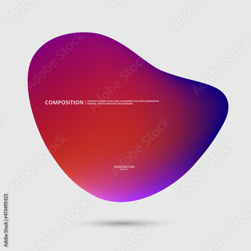 Abstract shapes composition. Vector abstract bubble. Pink smooth form. Liquid banner design