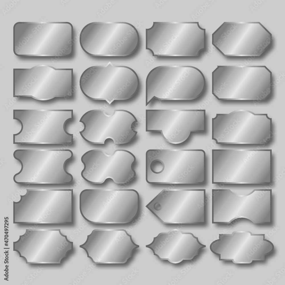 set of placard templates with empty space silver set of placard templates with empty space silver