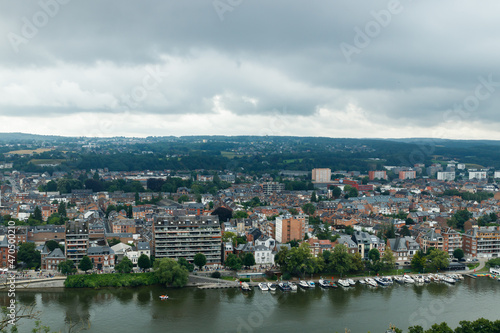 Panoramic view of city Namur, Wallonia, Belgium in summer
