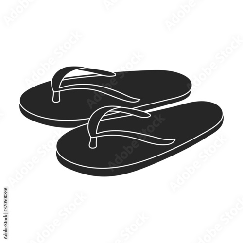 Sandal vector black icon. Vector illustration flipflop on white background. Isolated black illustration icon of sandal.