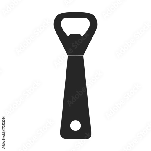 Bottle opener vector black icon. Vector illustration corkscrew on white background. Isolated black illustration icon of bottle opener .