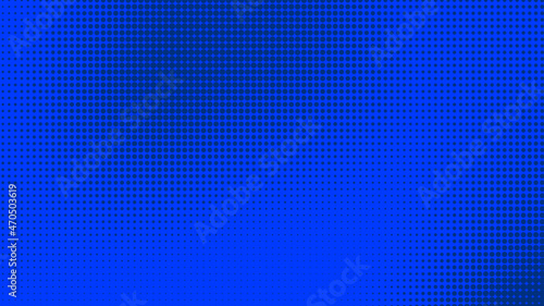 Dots halftone blue color pattern gradient texture with technology digital background. Dots pop art comics style with summer concept design. © Papapig