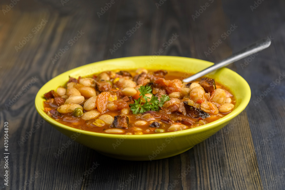 Mexican style beans served with tortilla Mexican style beans served with tortilla