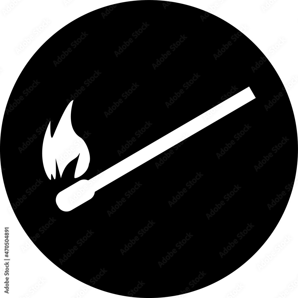 Matches , matchstick, lucifer logo. Smoking, fire or flame icon