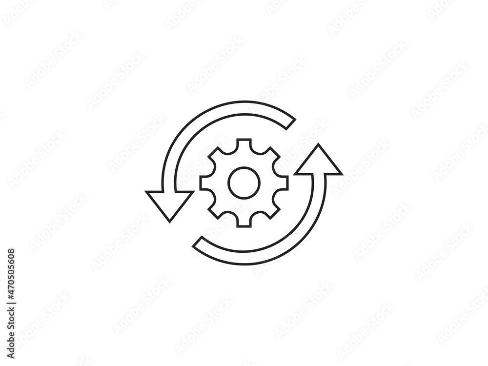 Workflow, automation, processing icon. Vector illustration. Flat design.