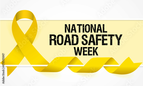 National Road safety week is observed every year in January and in May, It aims at making the roads and streets safer. Vector illustration