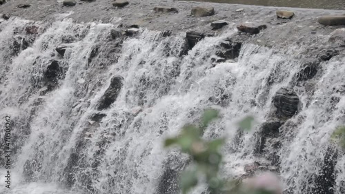 waterfall flowing through Cat Cat Village in Sa Pa, Lao Cai, Vietnam