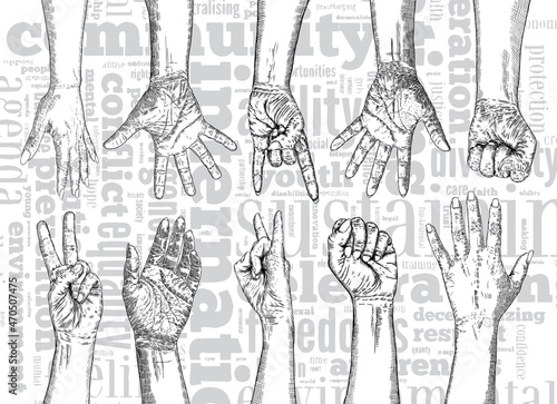 The concept of friendship day, International Youth Day, IYD celebration on 12 August. Vector.