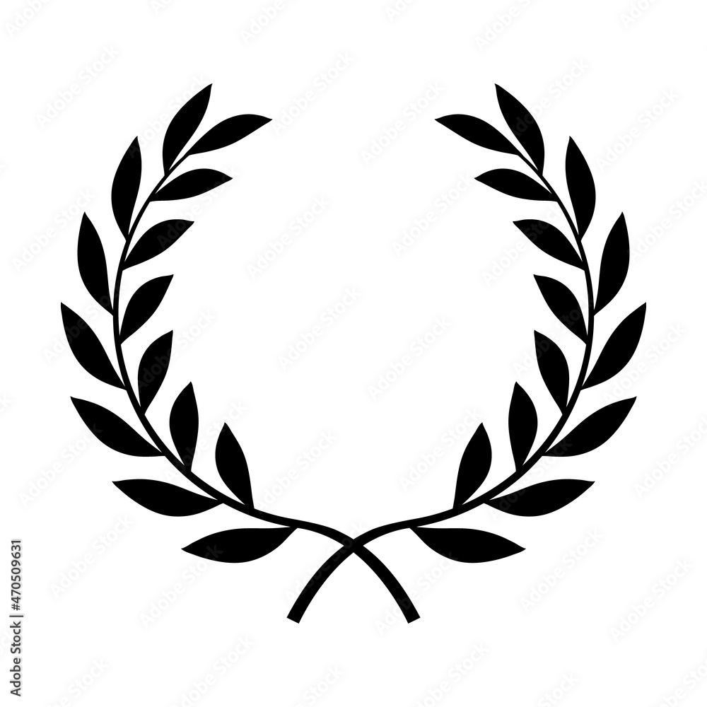 Winner laurel wreath. Black symbol of distinction champion of competition. Highest product certification and outstanding vector anniversary emblem Winner laurel wreath. Black symbol of distinction champion of competition. Highest product certification and outstanding vector anniversary emblem