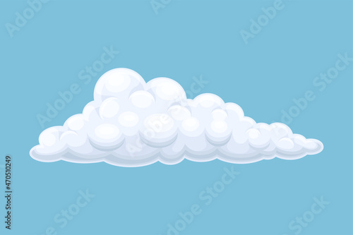 Cloud on blue sky. Storage solution, database, networking, meteorology element cartoon vector illustration