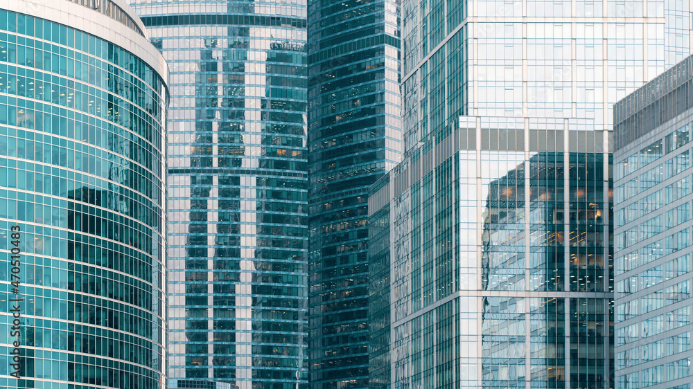 Αυτοκόλλητο Fragments of modern buildings in the financial center of Moscow