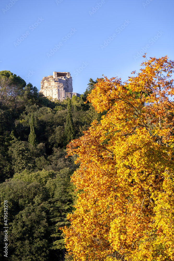 Tour Magen or Great Tower in autumn, Nîmes, South of France