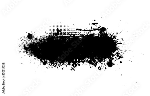 Paint stains black blotch background. Grunge Design Element. Brush Strokes. Vector illustration