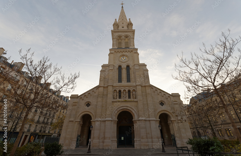 Saint Joseph des Nations church was built in 1867-74 in a roman style . Paris. France