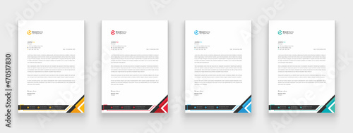 Modern and abstract corporate company business letterhead template