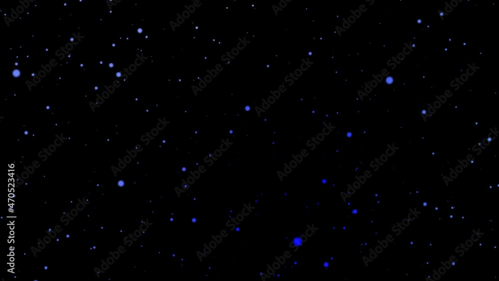 Beautiful Blue Floating Dust Particles with Flare on Black Background ...