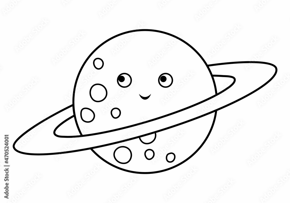Vector black and white illustration for children. Outline