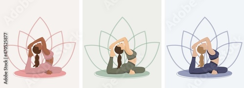 Yoga class lotus woman women flat picture