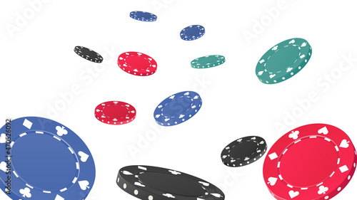 Gambling game, casino 3d golden chips. VIP poker chips