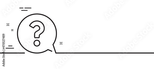 Question mark line icon. Help speech bubble sign. FAQ symbol. Minimal line illustration background. Question mark line icon pattern banner. White web template concept. Vector
