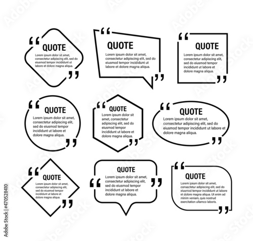Chat talk bubble icon logo vector. Message icon. Quote on white background. Vector background. Frame template.