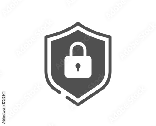 Shield icon. Privacy secure sign. Safe defense symbol. Classic flat style. Quality design element. Simple shield icon. Vector