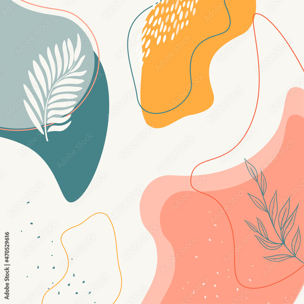 Obraz premium Abstract floral background, great design for any purposes. Autumn landscape. Spring floral vector illustration. Art background template element.