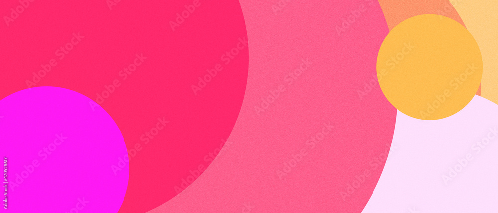 Modern and minimal design with grain texture circle shapes and colorful bright background Modern and minimal design with grain texture circle shapes and colorful bright background