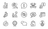 Business icons set. Included icon as Wifi, Loyalty points, Chemistry lab signs. Not looking, Cogwheel, Fitness calendar symbols. Search statistics, Capsule pill, 3d chart. Messenger. Vector