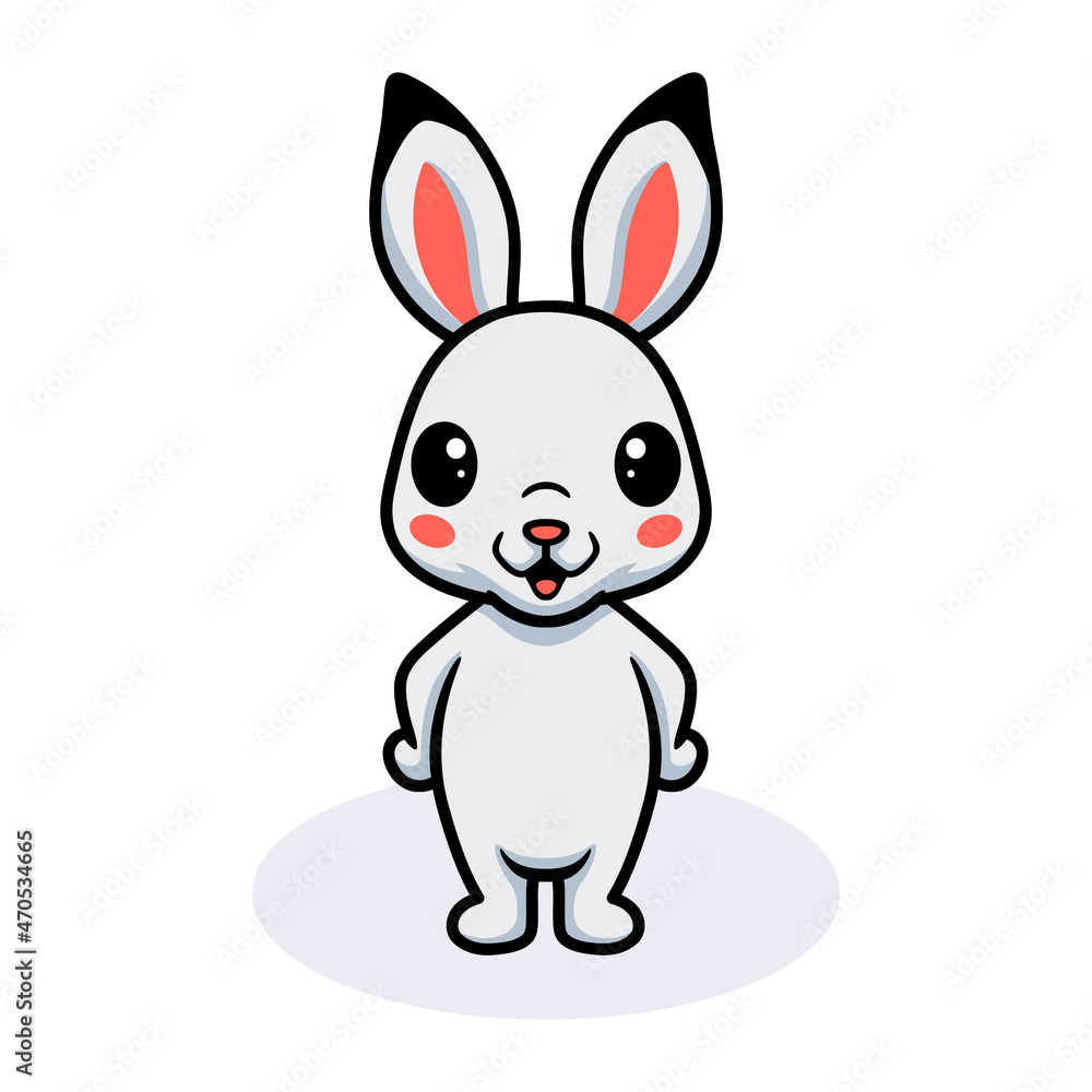 Obraz premium Cute little rabbit cartoon standing
