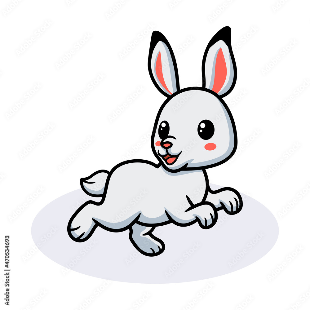 Cute little rabbit cartoon jumping Cute little rabbit cartoon jumping