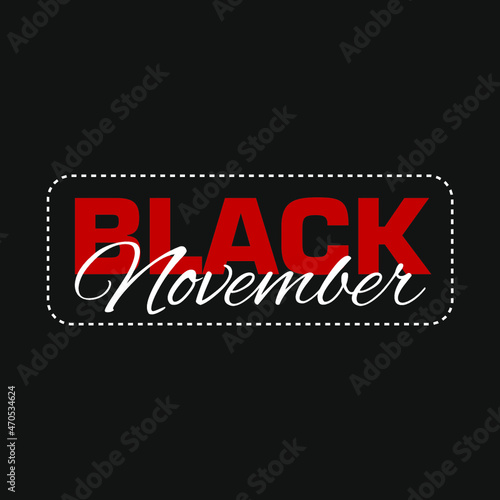 Stamp black november red and white letter