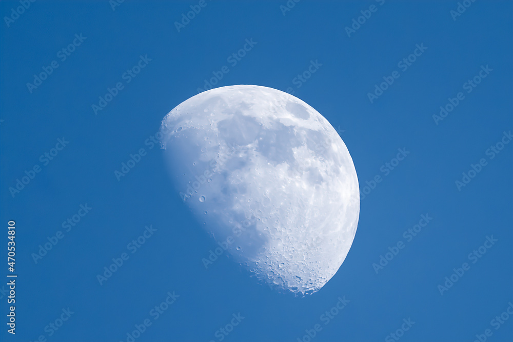 The waxing Gibbous moon close up detail The waxing Gibbous moon close up detail