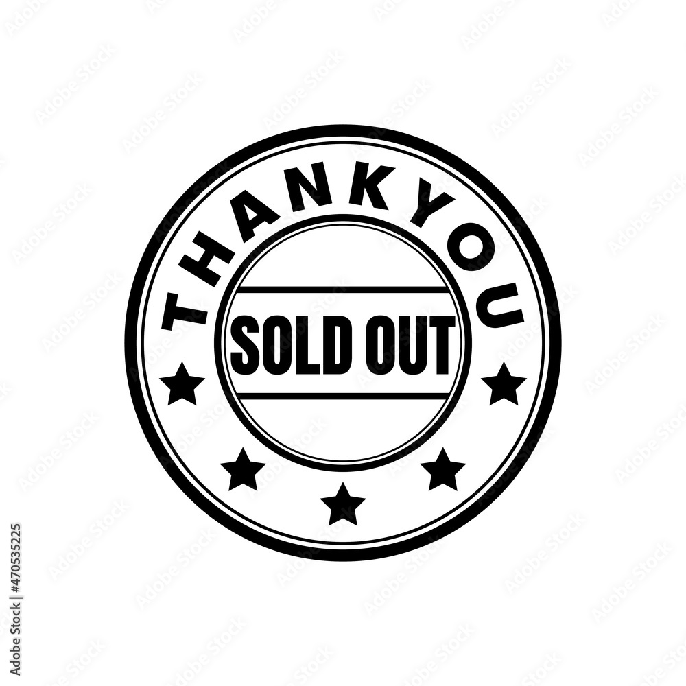 Fototapeta premium sold out stamp design in black color