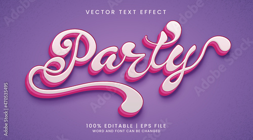 Party text, editable text effect template