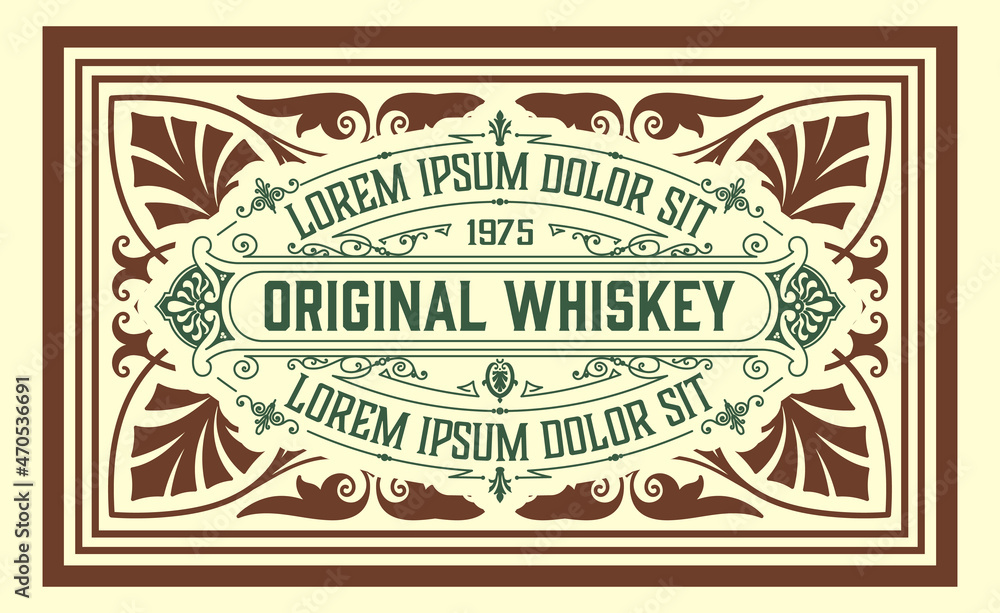 Obraz premium Whiskey label with old frames