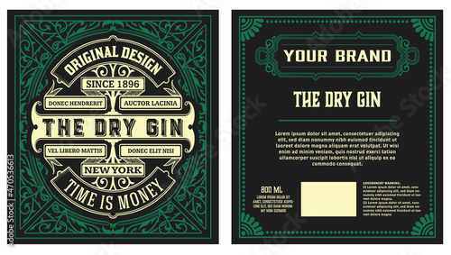 Whiskey label with old frames