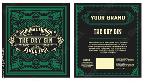 Whiskey label with old frames
