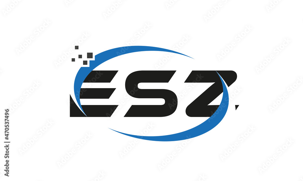 dots or points letter ESZ technology logo designs concept vector Template Element dots or points letter ESZ technology logo designs concept vector Template Element