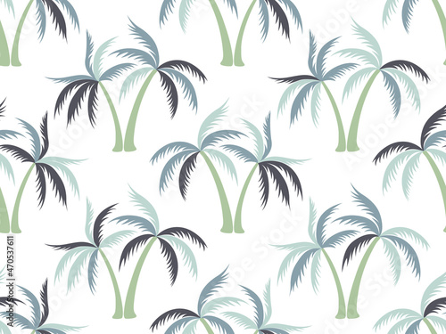 Palm tree minimal seamless pattern vector design. © SunwArt