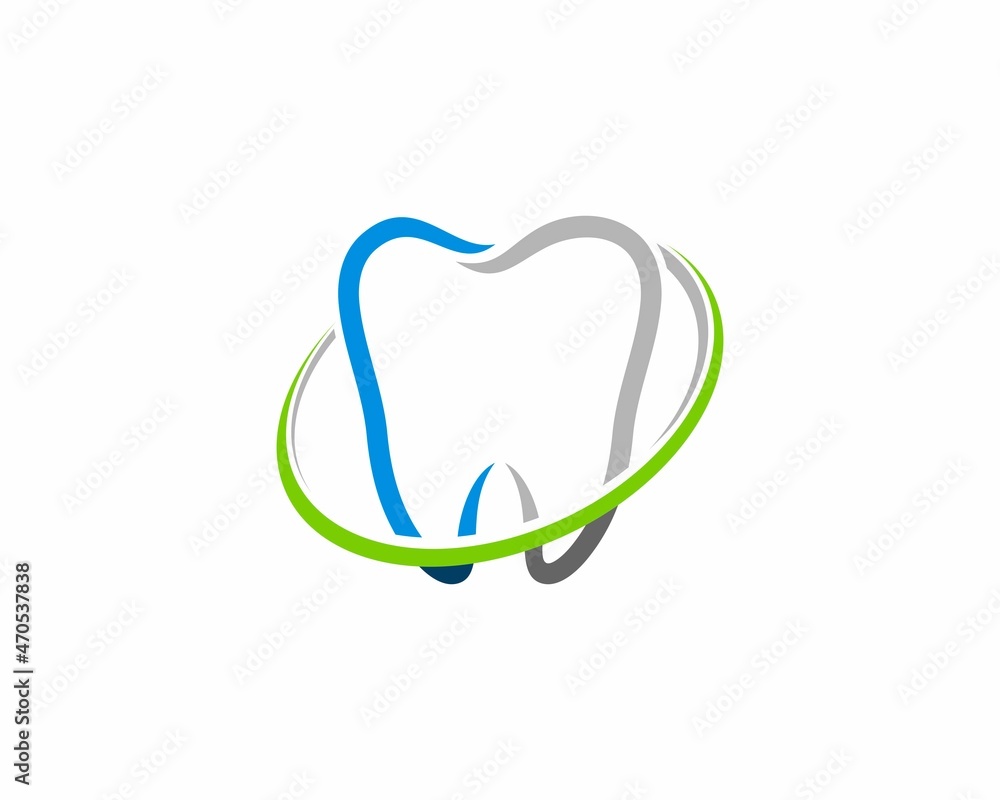 Teeth line inside the circle logo Teeth line inside the circle logo