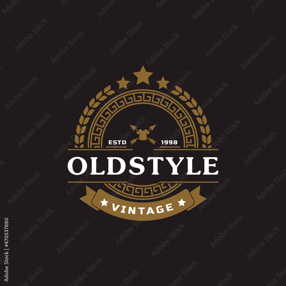 Fototapeta premium Classic Vintage Retro Label Badge for Clothing Apparel Old Style Logo Emblem Design Template Element