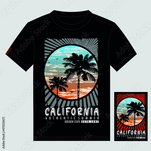 california summer text,lettering,images vector illustration t shirt design