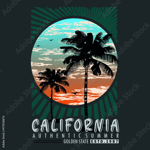 california summer text,lettering,images vector illustration t shirt design