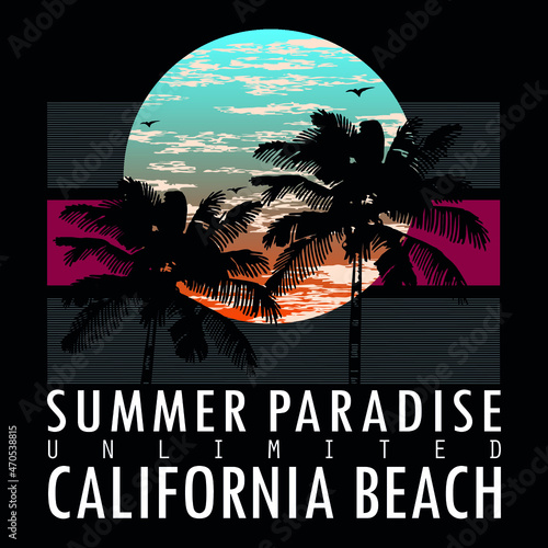 california summer text,lettering,images vector illustration t shirt design