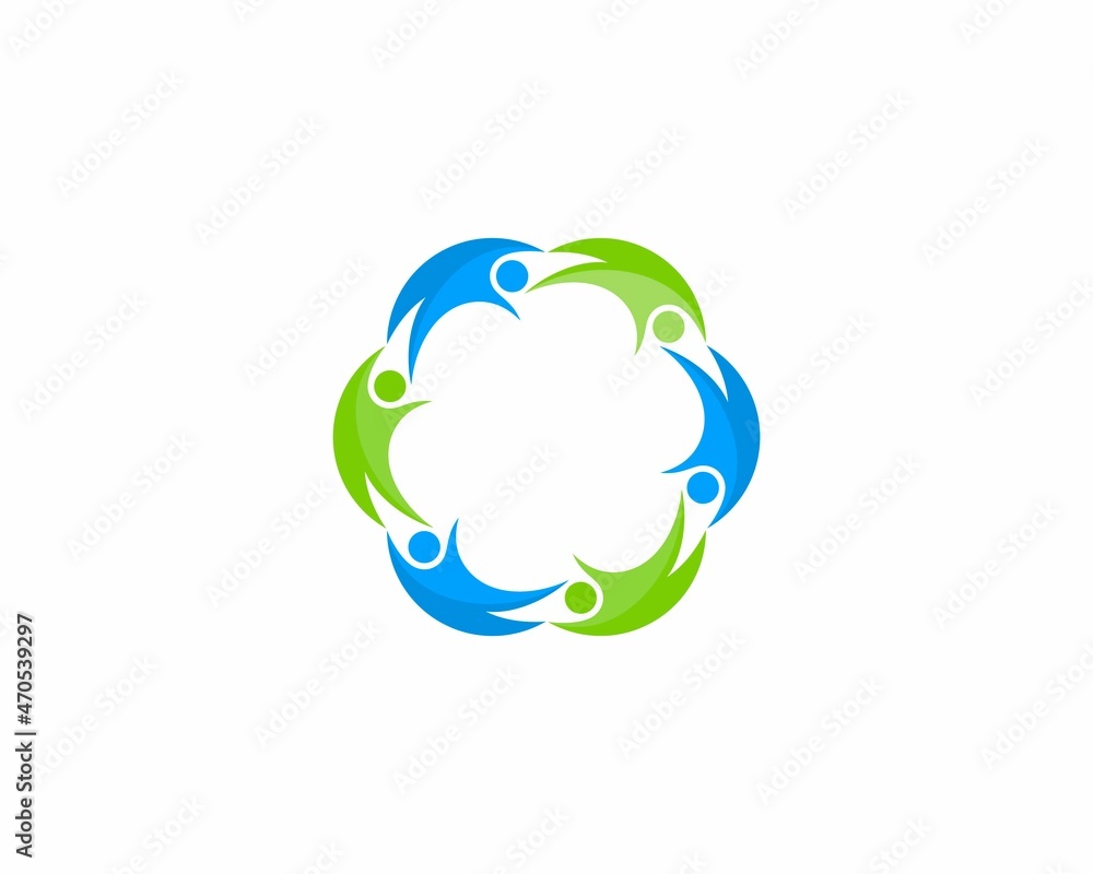 Abstract people hand to hand with circle shape Abstract people hand to hand with circle shape