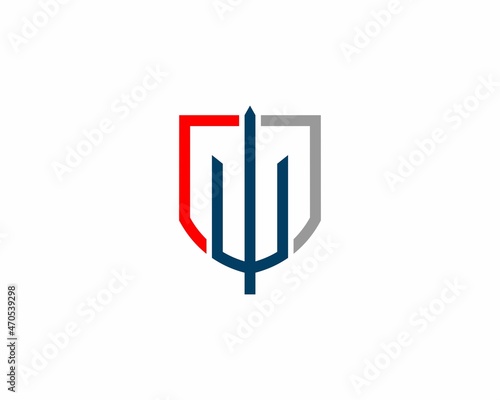 Simple trident in the shield logo