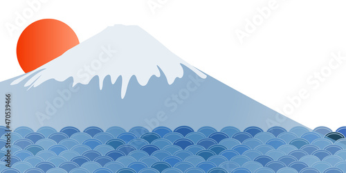 富士山　年賀状　和柄　背景